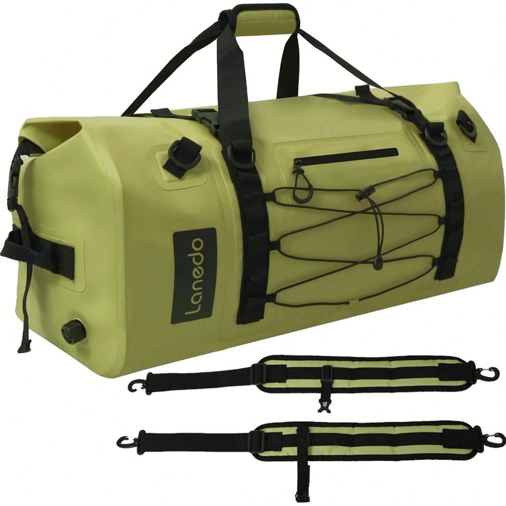 Fishing Bag Waterproof - กระเป๋ากันน้ำขนาดใหญ่แบบม้วนปิดปากกระเป๋า ทนทาน เหมาะสำหรับตกปลา พร้อมสายสะพายและหูจับที่แข็งแรง สำหรับพายเรือคายัคและแพดเดิลบอร์ด
